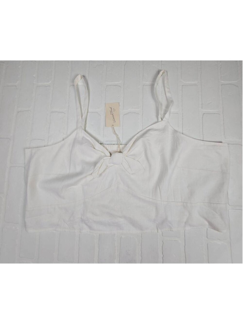 Universal Thread Linen Blend Bow Tie Front Crop Top 4X